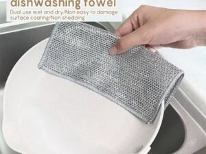 10 Non-Scratch reusable silver dishwashing wear